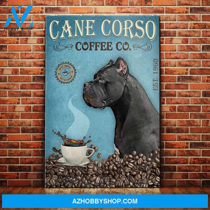 Cane Corso Dog Coffee Company Canvas Wall Art, Wall Decor Visual Art