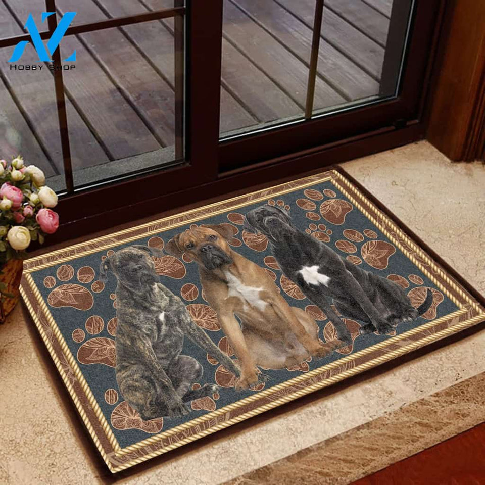 Cane Corso Flower Paw - Dog Doormat | Welcome Mat | House Warming Gift