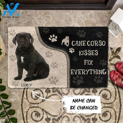 Gearhumans Gearhuman 3D Cane Corso Kisses Fix Anything Custom Name Doormat