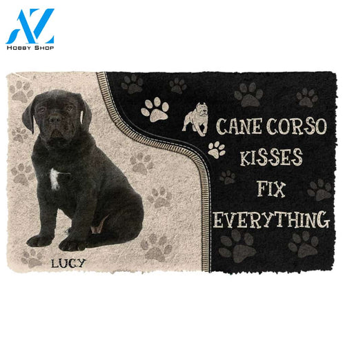 Gearhumans Gearhuman 3D Cane Corso Kisses Fix Anything Custom Name Doormat