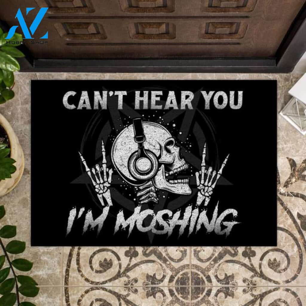 Can't hear you I'm moshing Satan Doormat | Welcome Mat | House Warming Gift