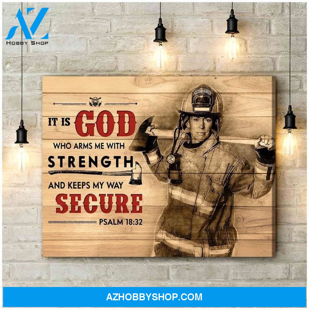 Canvas - American Firefighter - Bible Verse