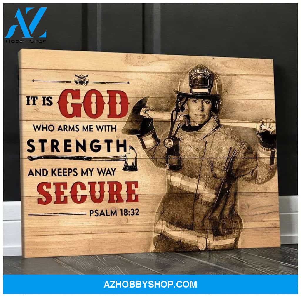 Canvas - American Firefighter - Bible Verse