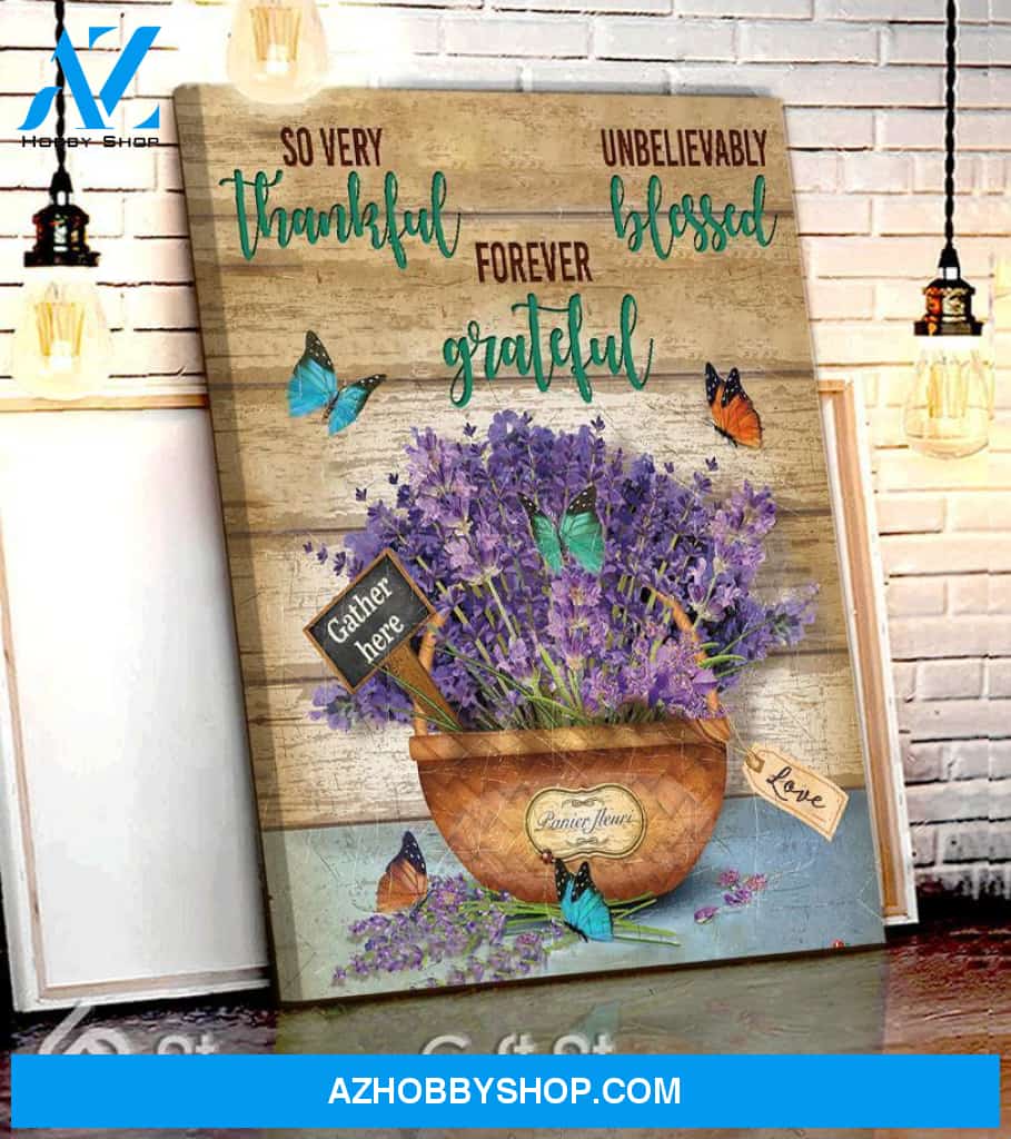 Canvas – Butterfly – Lavender – Thankful Grateful Blessed