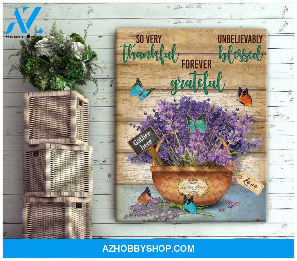 Canvas – Butterfly – Lavender – Thankful Grateful Blessed