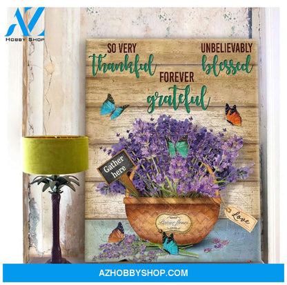 Canvas – Butterfly – Lavender – Thankful Grateful Blessed