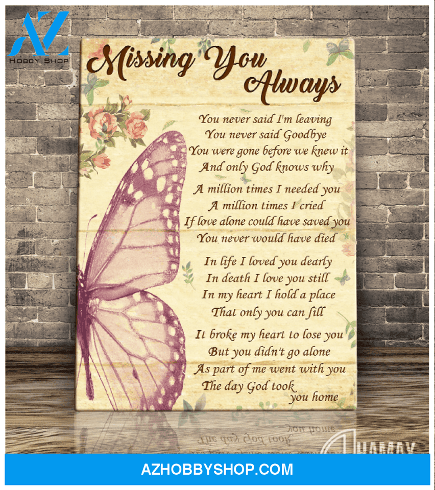 Canvas Butterfly Missing You Always