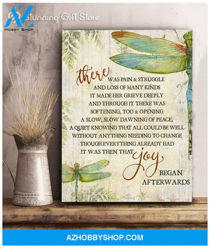 Canvas – Dragonfly – Joy Began Afterwards – Dreagonfly Canvas Print Wall Art