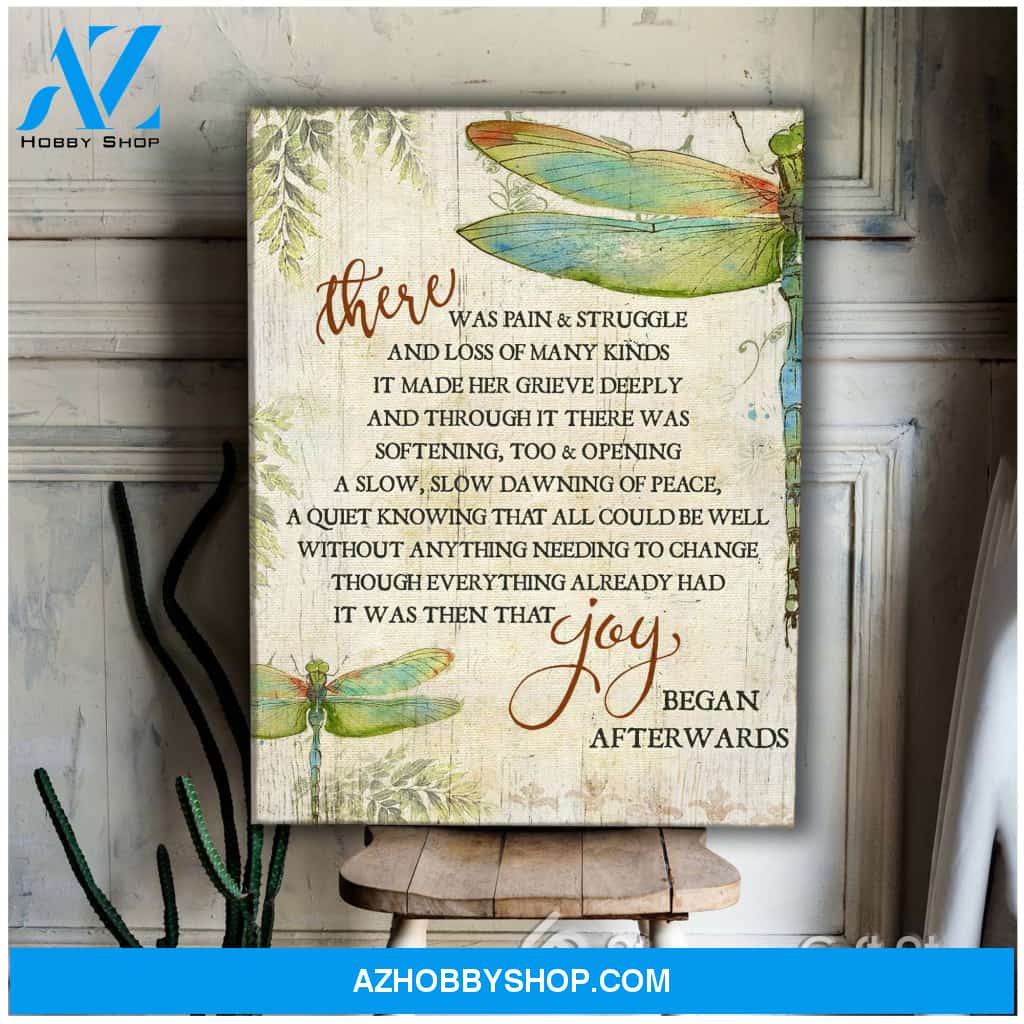 Canvas – Dragonfly – Joy Began Afterwards – Dreagonfly Canvas Print Wall Art
