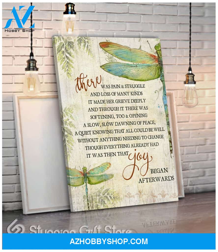 Canvas – Dragonfly – Joy Began Afterwards – Dreagonfly Canvas Print Wall Art