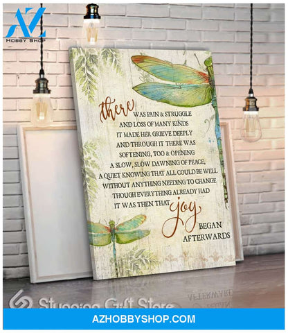 Canvas – Dragonfly – Joy Began Afterwards – Dreagonfly Canvas Print Wall Art
