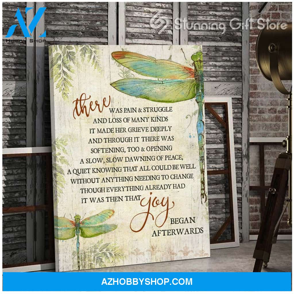 Canvas – Dragonfly – Joy Began Afterwards – Dreagonfly Canvas Print Wall Art