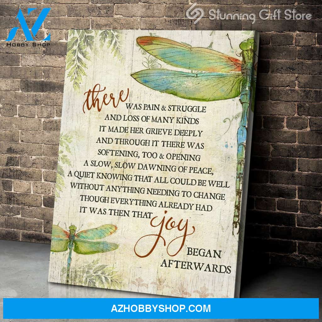 Canvas – Dragonfly – Joy Began Afterwards – Dreagonfly Canvas Print Wall Art