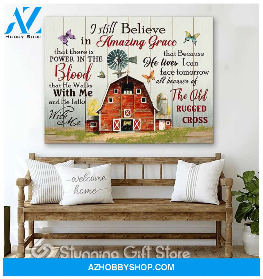 Canvas – Farmhouse – Butterfly – I Still Believe In Amazing Grace 0406