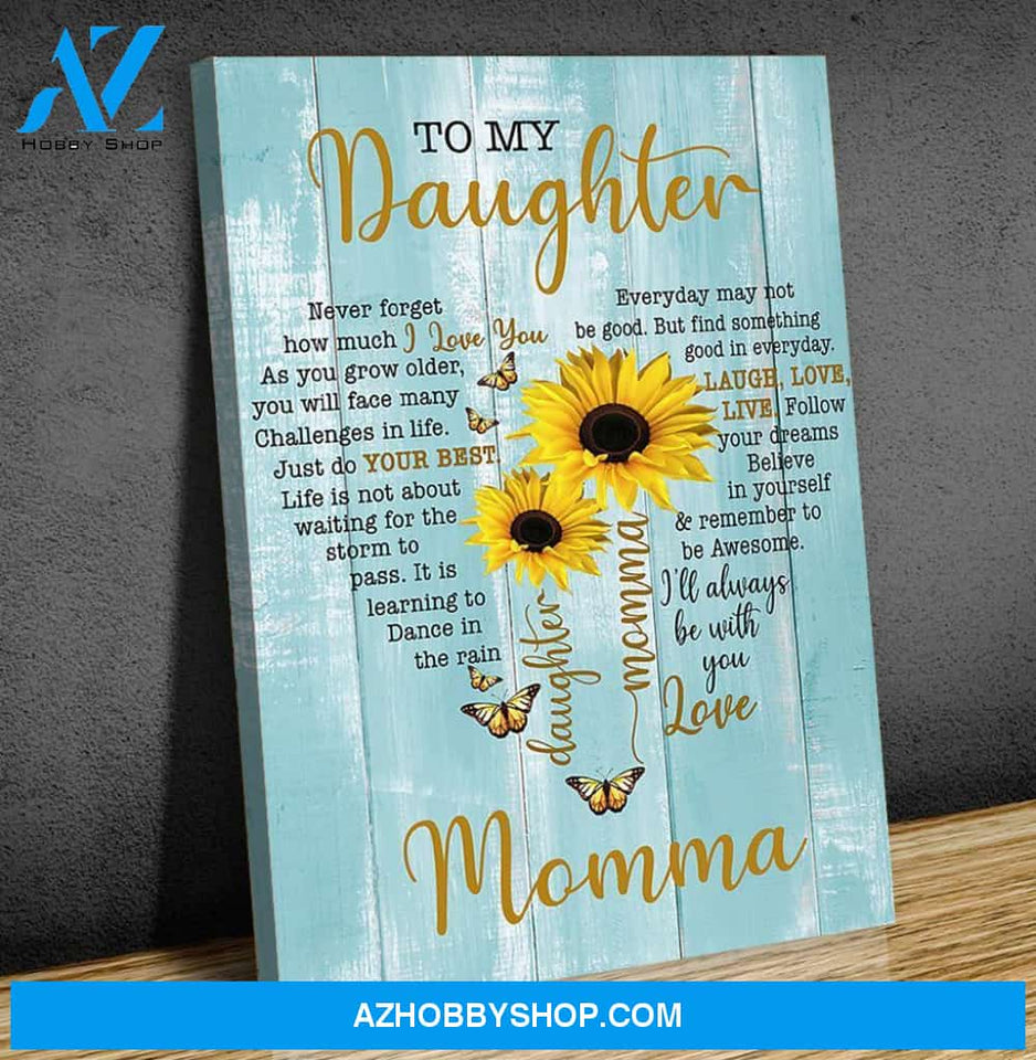 Canvas Gift From Mommy To Daughter - Hanging Art For Bedroom