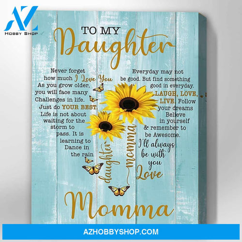 Canvas Gift From Mommy To Daughter - Hanging Art For Bedroom