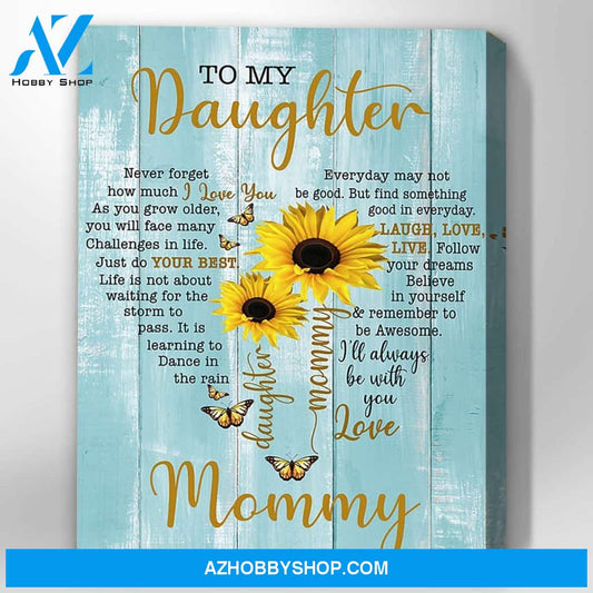 Canvas Gift From Mommy To Daughter - Hanging Art For Bedroom