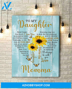 Canvas Gift From Mommy To Daughter - Hanging Art For Bedroom