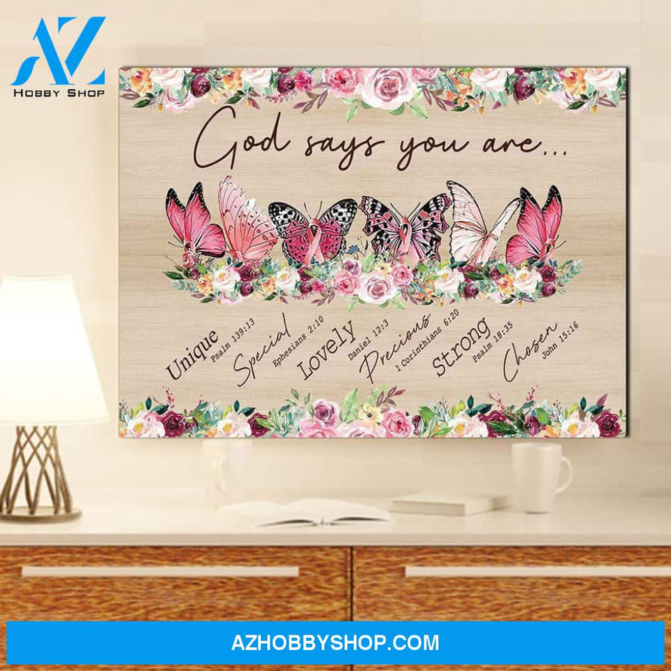 Canvas God Says You Are Butterfly Ah0135