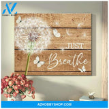 Canvas Painting Dandelion And Butterfly Canvas Wall Art Decor Wooden Stretcher Just Breathe