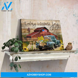 Ohcanvas Canvas Print Labrador Retrievers and Sunflower Truck Today I Choose Joy