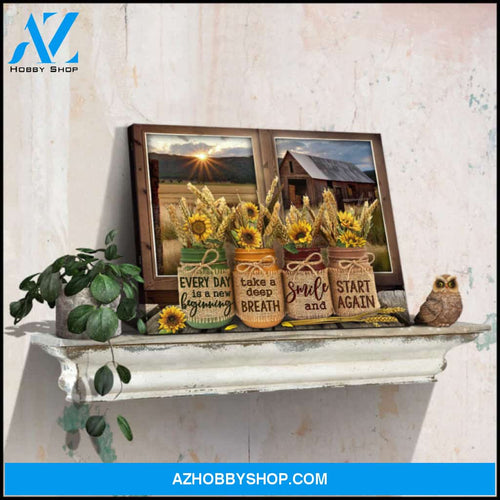 Canvas Prints Beautiful Sunshine Farm Art Everyday Is A New Beginning Wall Decor Ohcanvas