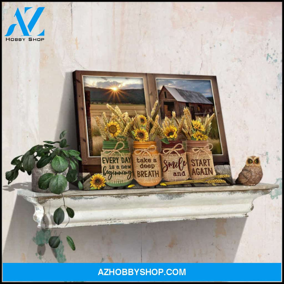 Canvas Prints Beautiful Sunshine Farm Art Everyday Is A New Beginning Wall Decor Ohcanvas