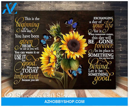 Canvas – Sunflower – Butterfly – This Is A Beginning Of A New Day 0406