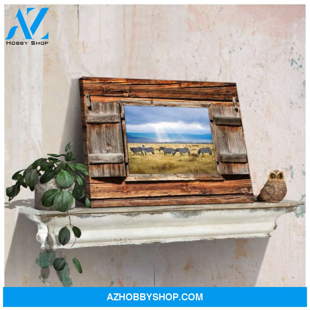Canvas Wall Decor Barn Wood Window Plains Zebra Ohcanvas