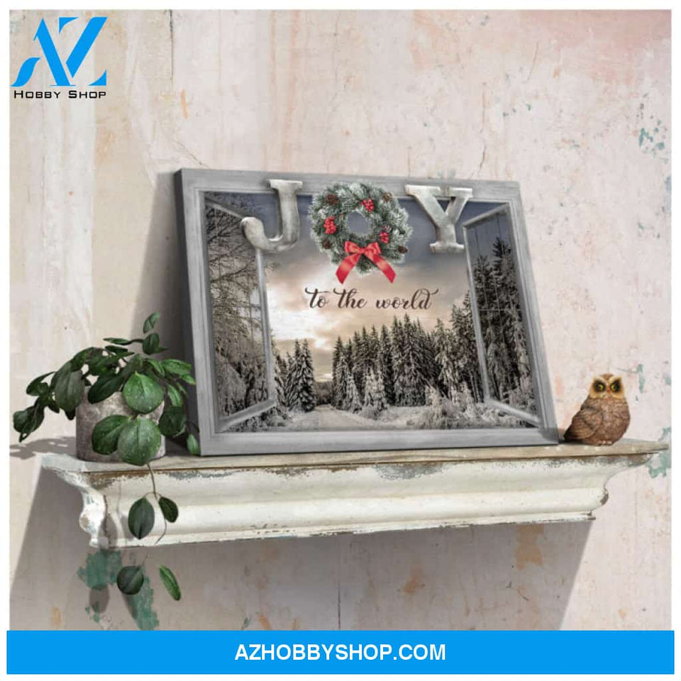 Canvas Wall Decor Christmas Gift Window Joy to the world Ohcanvas