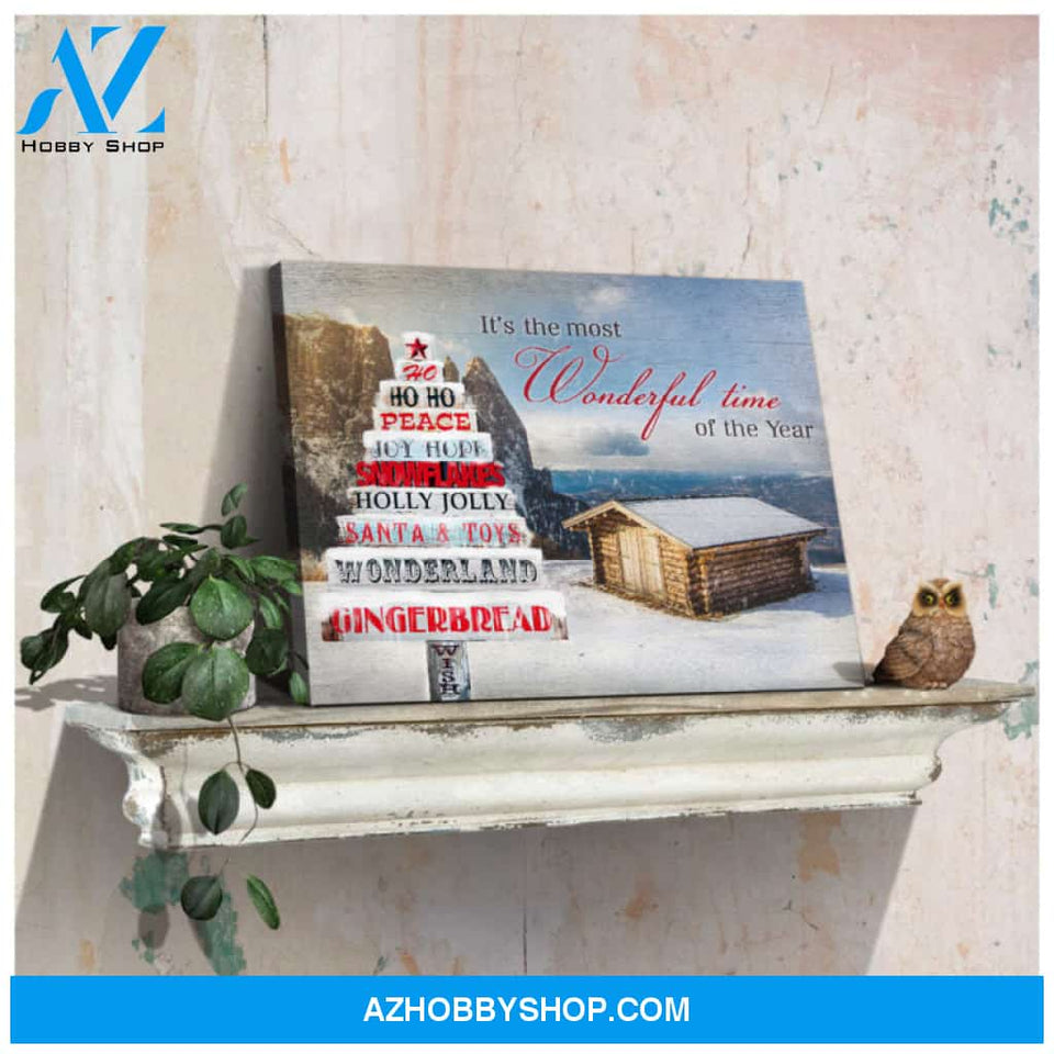 Canvas Wall Decor Christmas Gifts Beautiful Mountain Wonderful time of the year Ohcanvas