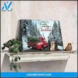 Canvas Wall Decor Christmas Gifts Red Truck and Labrador Retriever All Hearts Come Home for Christmas Ohcanvas