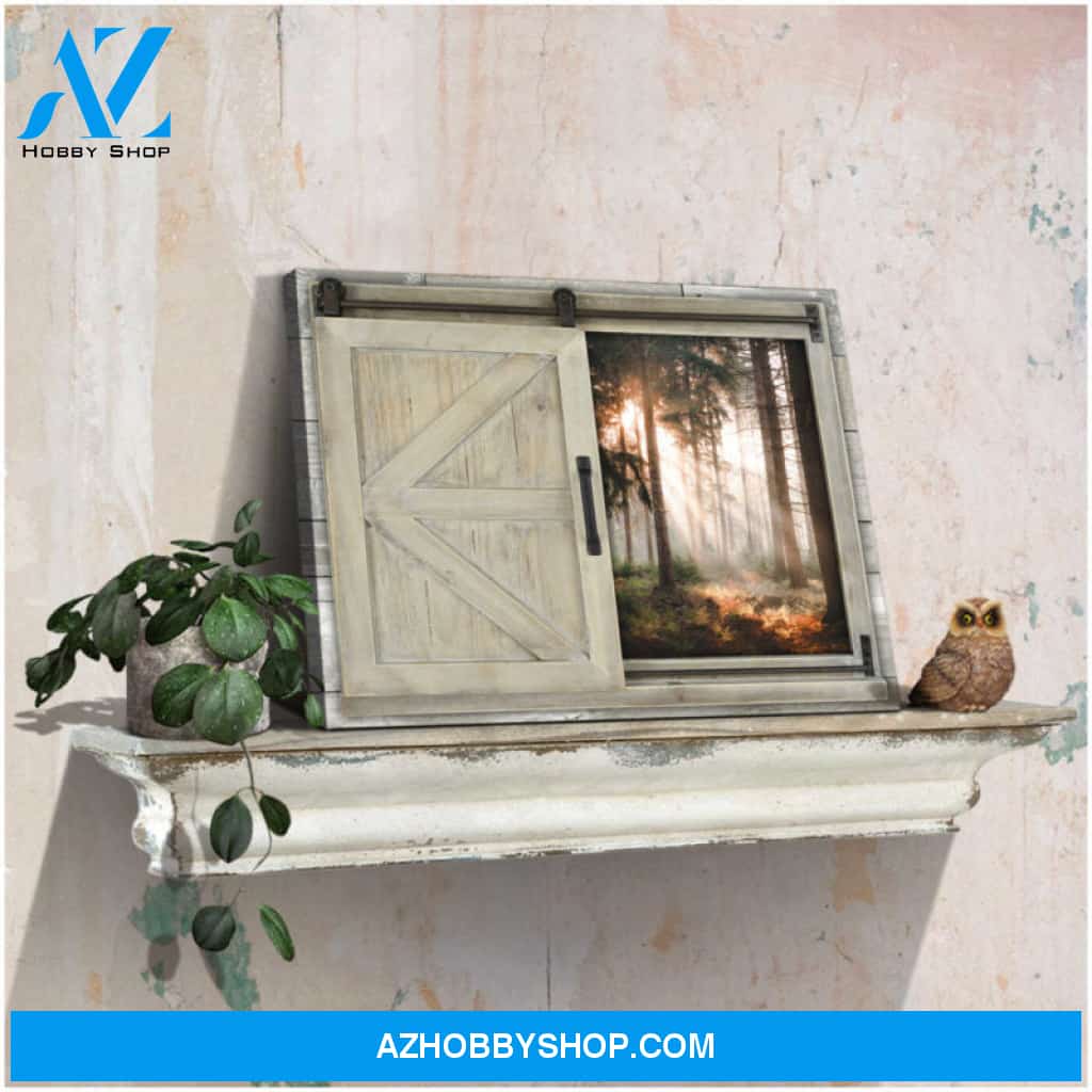 Canvas Wall Decor Window Gorgeous Sunrise in the forest Ohcanvas
