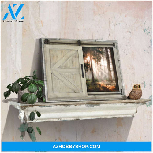 Canvas Wall Decor Window Gorgeous Sunrise in the forest Ohcanvas