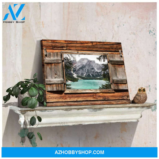 Canvas Wall Decor Window Mountain River Landscape Ohcanvas