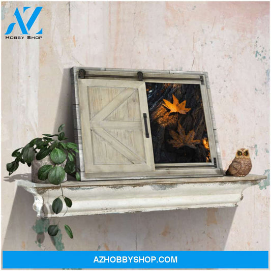 Canvas Wall Decor Window Yellow end of the season leaves Ohcanvas