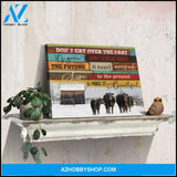 Canvas Wall Decor Winter Farmhouse Angus Cows Don't cry over the past It's gone Ohcanvas