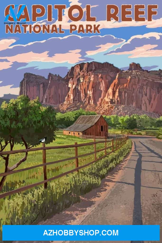 Capitol Reef National Park Utah Barn View Painterly Series