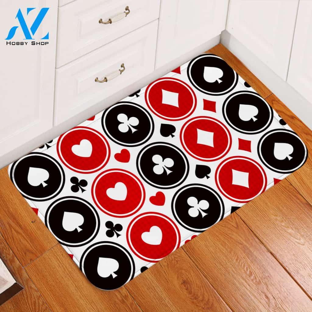 Card Suits Chains Door Mat