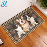 Cardigan Welsh Corgi Flower Paw Dog Doormat