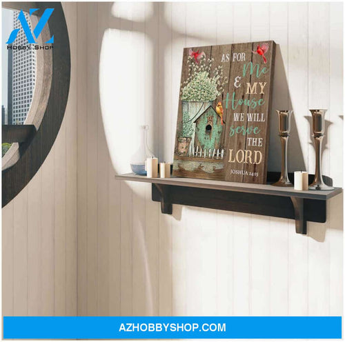 Cardinal and Farmhouse Canvas As for me and my house We will serve the Lord Wall Art Decor