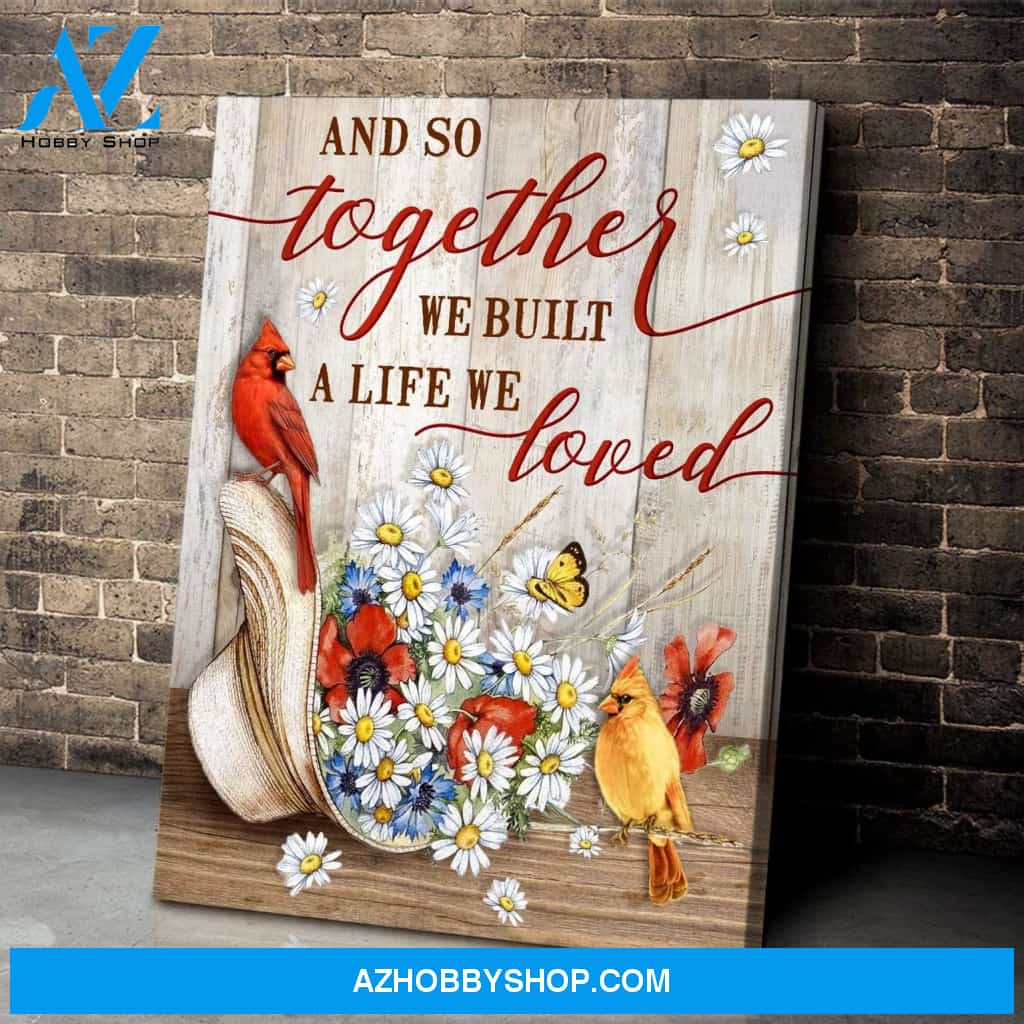 Cardinal And So Together Canvas Wall Art Unique Gifts