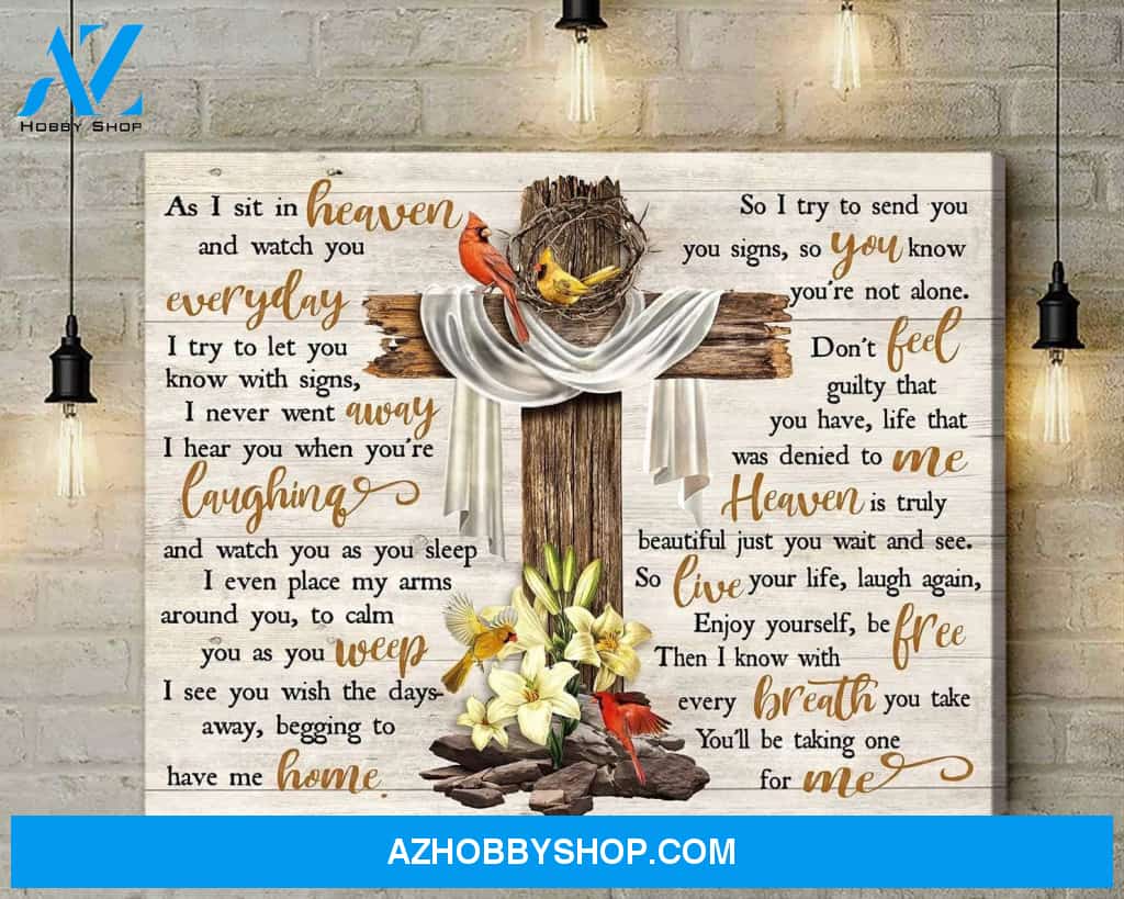 Cardinal As I Sit In Heaven Canvas Wall Art