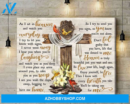 Cardinal As I Sit In Heaven Canvas Wall Art