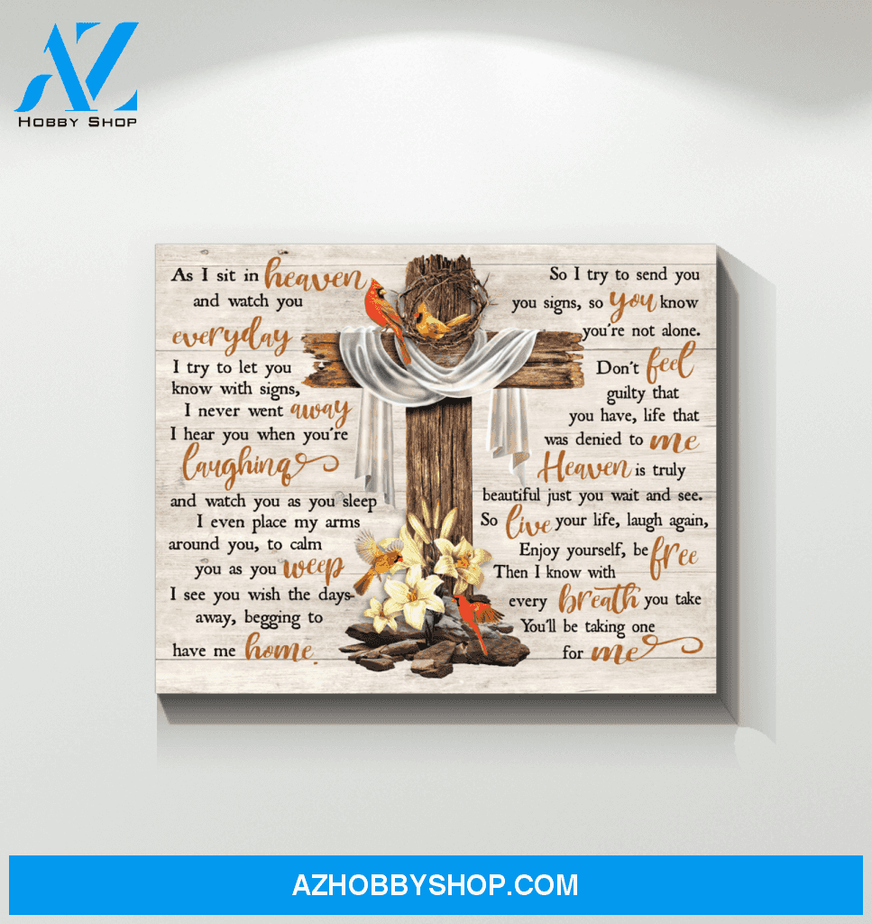 Cardinal As I Sit In Heaven Canvas Wall Art