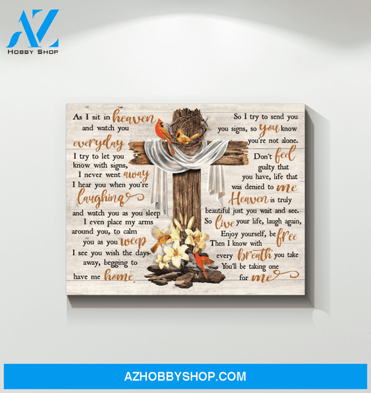 Cardinal As I Sit In Heaven Canvas Wall Art