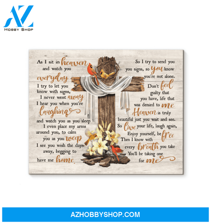 Cardinal As I Sit In Heaven Canvas Wall Art