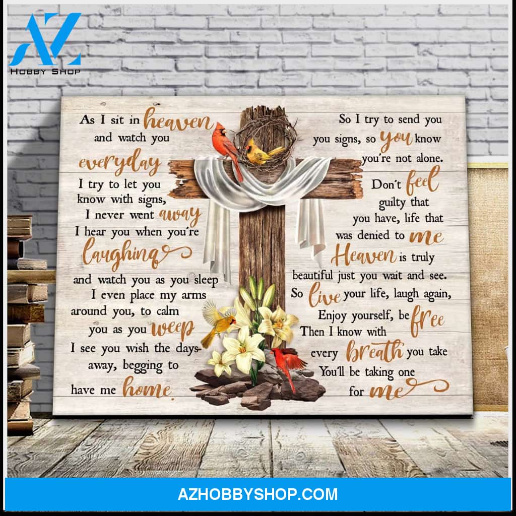 Cardinal As I Sit In Heaven Canvas Wall Art