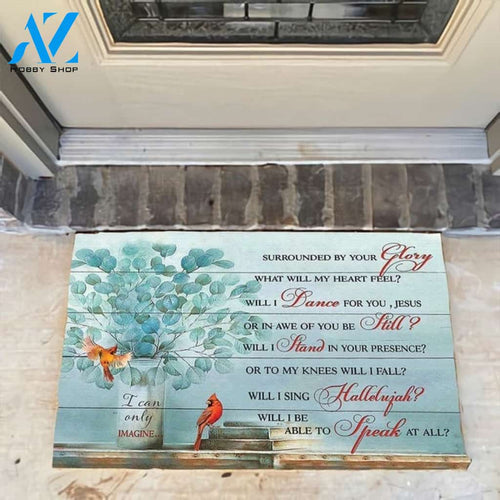 Cardinal Bird Background Blue Color Doormat Floor Rug Housewarming Gift Home Living Home Decor Funny Doormat Gift Idea