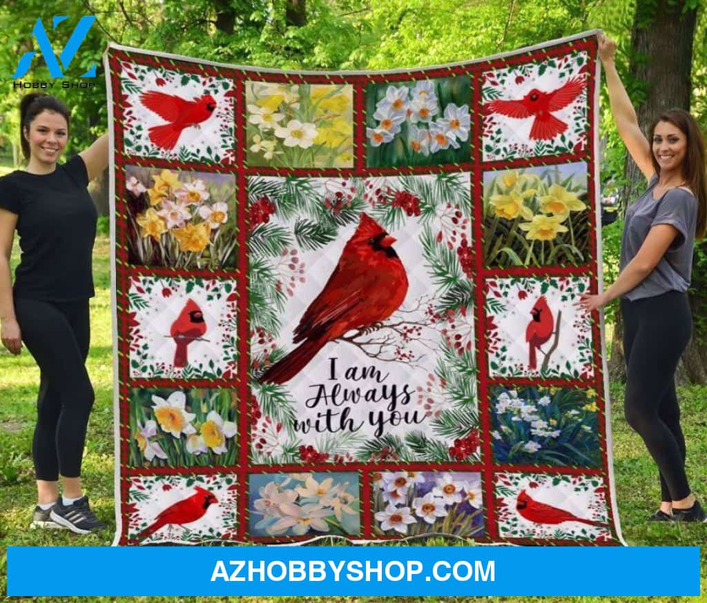 Cardinal Bird I Am Always With You Fleece Blanket